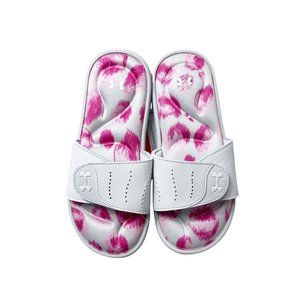 NWT Under Armour Gray And Pink Slide Sandals